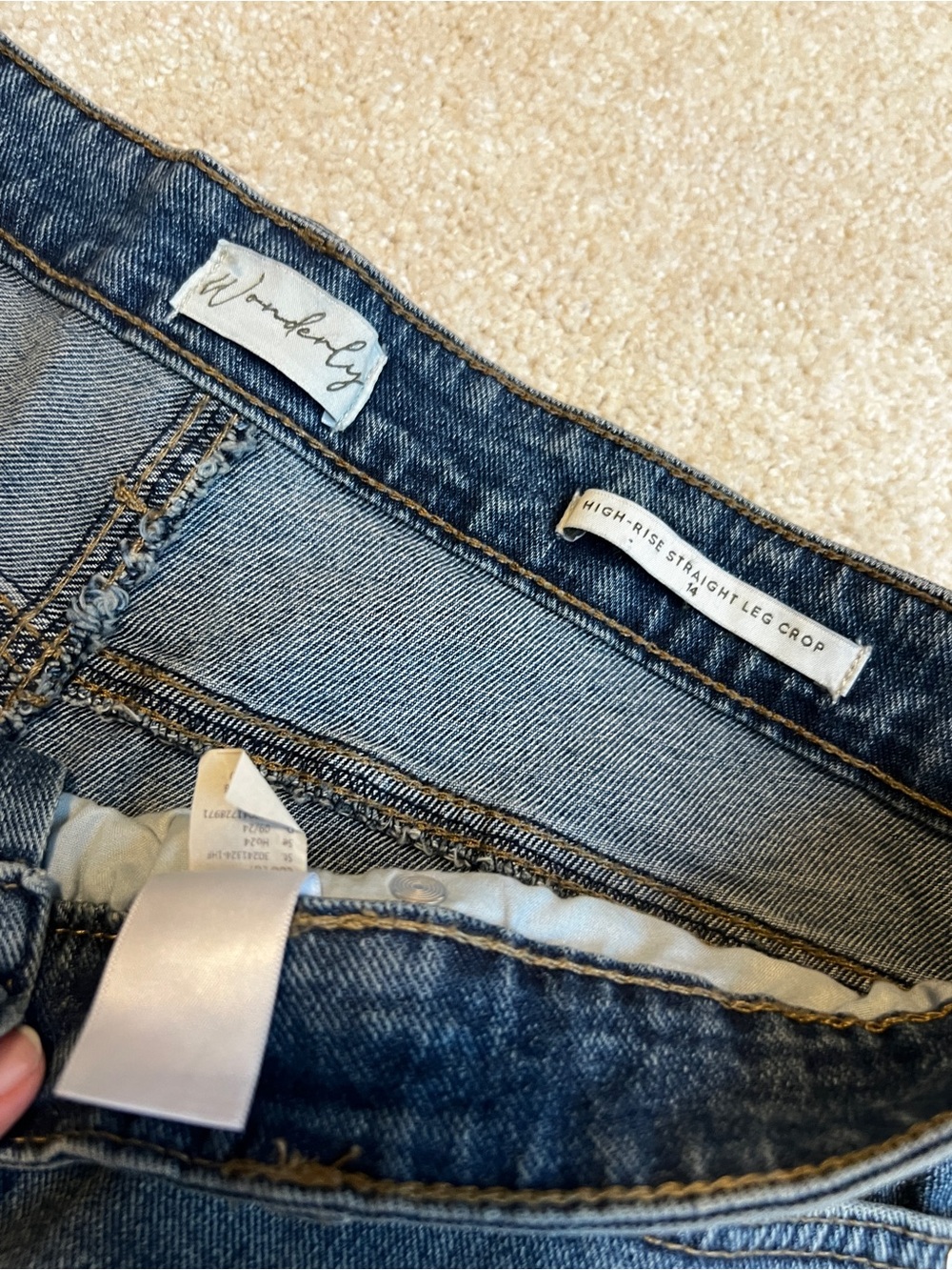 Wonderly Dark Blue Cropped Jeans with Cuffed Hem - Picture 3 of 4
